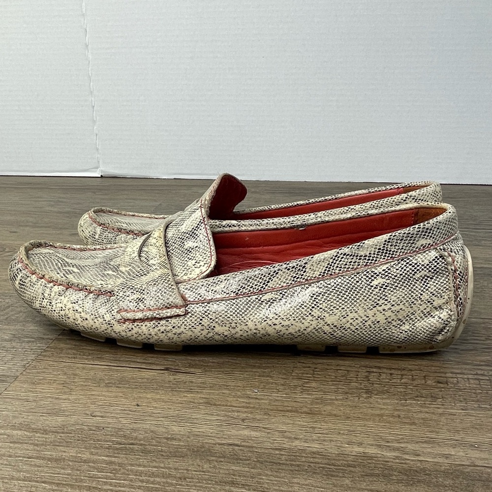 Cole Hann Air Shoes Women’s Driving Penny Loafers Snake Print Leather, 8 1/2 - Picture 7 of 11